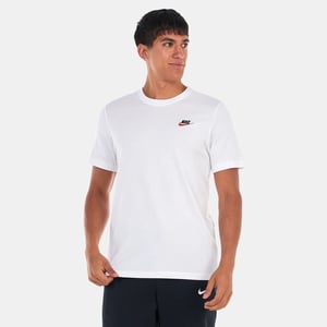 Nike White Black Sportswear Club T Shirt