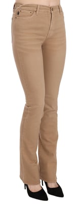Just Cavalli Bruine Katoenen Stretch Midden Taille Skinny Broek