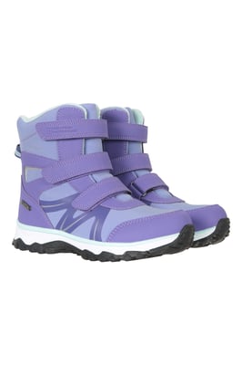 'Slope' Kids Softshell Snow Boots with Touch Strap Fastening Everyday Winter Shoes Mint