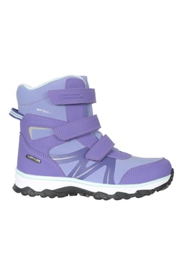 'Slope' Kids Softshell Snow Boots with Touch Strap Fastening Everyday Winter Shoes Mint