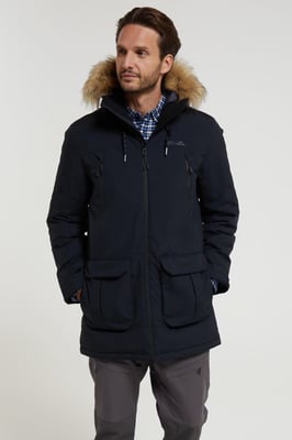 'Traverse' Men's Jacket Waterproof Breathable Warm Cosy Coat Black
