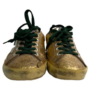 Golden Goose Super Star Låga Sneakers i Metallic Guldglitter