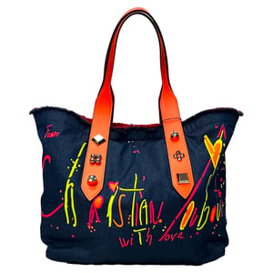 Christian Louboutin Frangibus draagtas in marineblauwe denim
