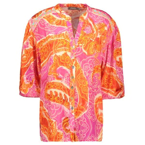 Geisha blouse with lurex 53311-70 250 orange/fuchsia/silver