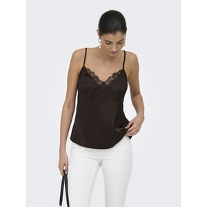 Only onlfaraya strap lace satin top wvn 15380254 chocolate torte