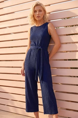 Petite Textured Jumpsuit