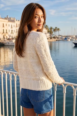 Pointelle Knit Cardigan