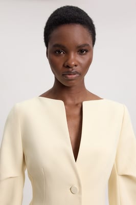Compact Stretch Tailored Single Breast Blazer