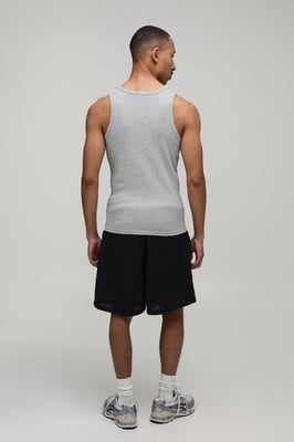 Baggy Fit Printed Mesh Jersey Short
