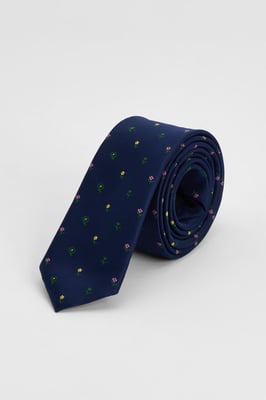 Navy Ditsy Floral Tie