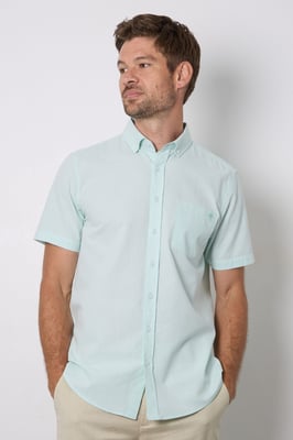 Aqua Textured Short Sleeve Shirt