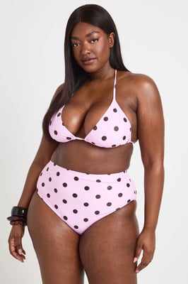 Plus Polka Dot Triangle Bikini Set