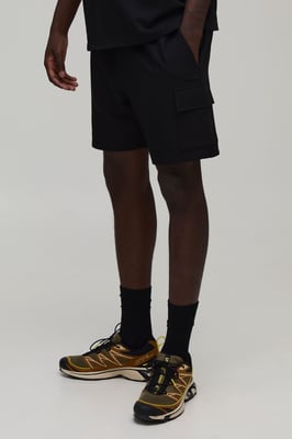 Slim Fit Elasticated Technical Stretch Cargo Shorts