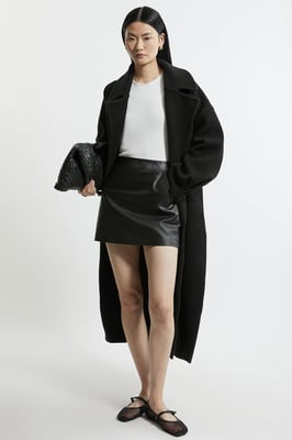 Compact Wool Blend Oversized Knit Coatigan