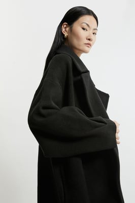 Compact Wool Blend Oversized Knit Coatigan