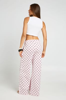 Polka Dot Mid Rise Straight Leg Jogger