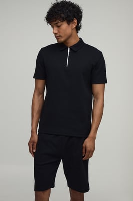 Slim Fit Waffle Polo & Short Set