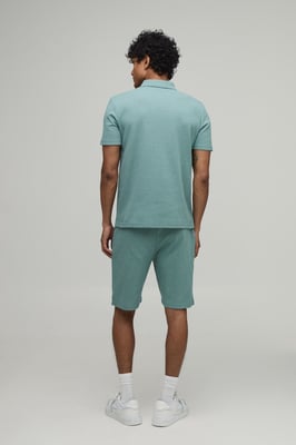 Slim Fit Waffle Polo & Short Set