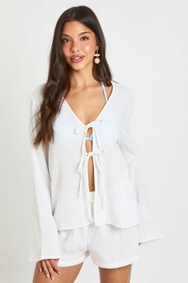 Tie Front Detail Top & Short Beach Co Ord