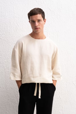Muslin Crew Neck Långärmad T-shirt