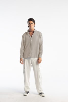 Overmaatse Knopenovershirt met Lange Mouwen