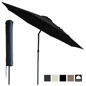 Kopu ® valencia parasol rond 300 cm met beschermhoes zwart