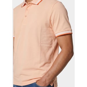 Bos Bright Blue Scotland blue polo heren brick polo plain contrast col spe25108br06sb/735 apricot
