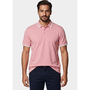 Bos Bright Blue Scotland blue polo heren brick polo plain contrast col spe25108br06sb/738 candy