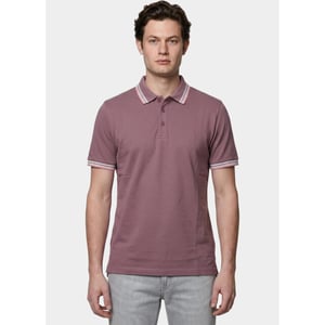 Bos Bright Blue Scotland blue polo heren brick polo plain contrast col spe25108br06sb/765 grape