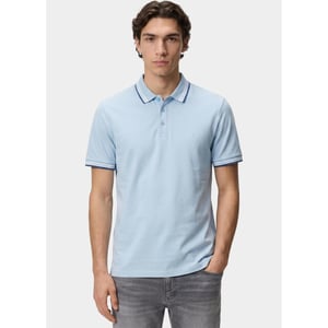 Bos Bright Blue Scotland blue polo heren brick polo plain contrast col spe25108br06sb/210 light blue