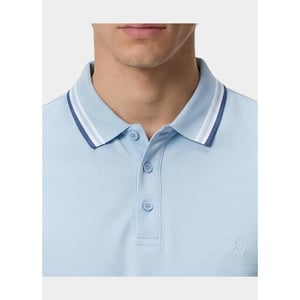 Bos Bright Blue Scotland blue polo heren brick polo plain contrast col spe25108br06sb/210 light blue