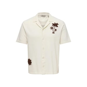 Only & Sons Onsmilo life reg 12 ss shirt knit off-white