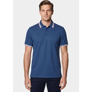 Bos Bright Blue Scotland blue polo heren brick polo plain contrast col spe25108br06sb/268 jeans blue