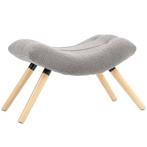 4goodz Voetensteun met fleece bekleding en houten poten -