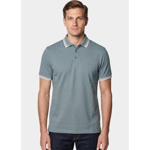 Bos Bright Blue Scotland blue polo heren brick polo plain contrast col spe25108br06sb/942 steel