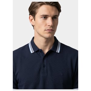 Bos Bright Blue Scotland blue polo heren brick polo plain contrast col spe25108br06sb/290 navy