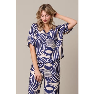 &Co Woman &co women broek nessy weave blue multi