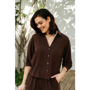 &Co Woman &co women blouse marijke chocolate