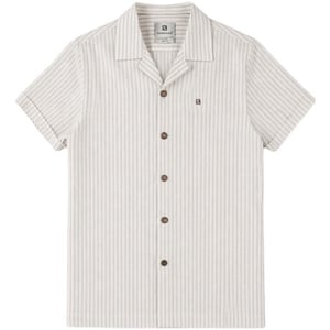 Gabbiano Blouse korte mouw met streepdessin ecru dessin