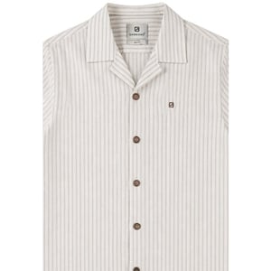 Gabbiano Blouse korte mouw met streepdessin ecru dessin