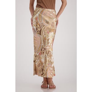 Monari  maxi skirt with paisley pattern 410568 525 mocca pattern