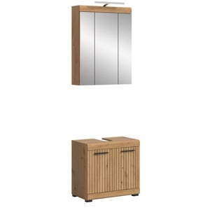 Furnilux Badcombinatie met spiegelkast en verlichting compacte 2-delige set -