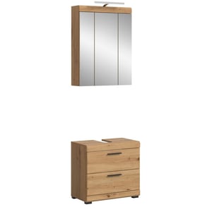 Furnilux Badcombinatie met spiegelkast en verlichting compacte badkameroplossing