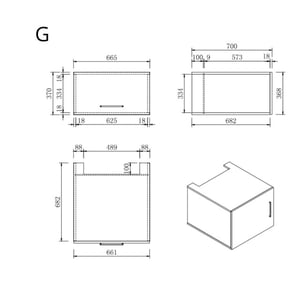 Wasophoogte Wasmachine kast module g – Ébène