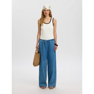 Selected Femme slwanna contrast sl top ex 16102860 snow white