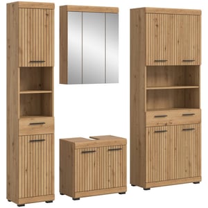 Furnilux Badcombinatie met spiegelkast 4-delige set in moderne badkamer