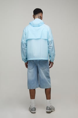 Tall Oversized Boxy Glow In The Dark Hooded Toggle Cagoule