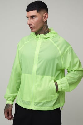 Tall Oversized Boxy Glow In The Dark Hooded Toggle Cagoule