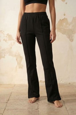 Hoge taille wijde been gebreide joggers