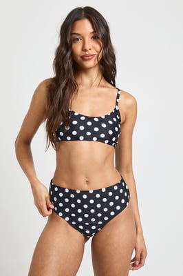 Polka Dot Essentials High Waist Bikini Bottom